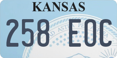 KS license plate 258EOC