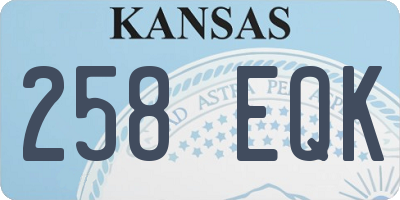 KS license plate 258EQK