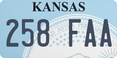 KS license plate 258FAA