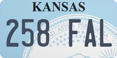KS license plate 258FAL