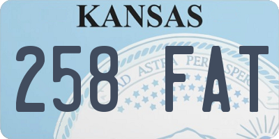 KS license plate 258FAT