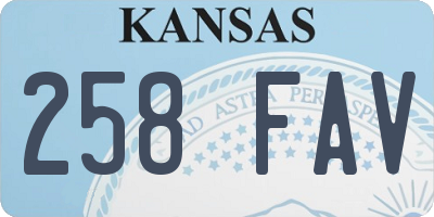 KS license plate 258FAV
