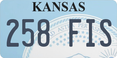 KS license plate 258FIS