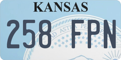 KS license plate 258FPN