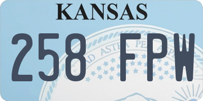 KS license plate 258FPW
