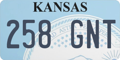 KS license plate 258GNT