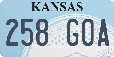 KS license plate 258GOA