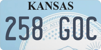 KS license plate 258GOC