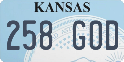 KS license plate 258GOD