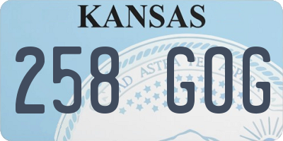 KS license plate 258GOG