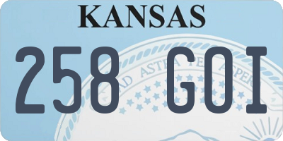 KS license plate 258GOI