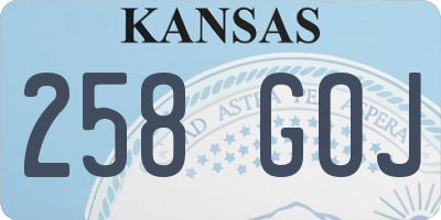 KS license plate 258GOJ