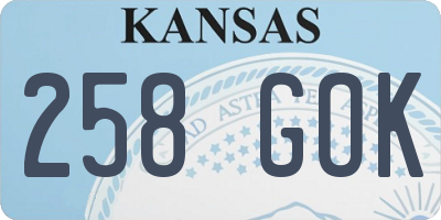 KS license plate 258GOK