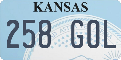 KS license plate 258GOL