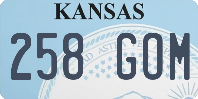 KS license plate 258GOM