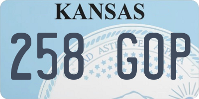 KS license plate 258GOP