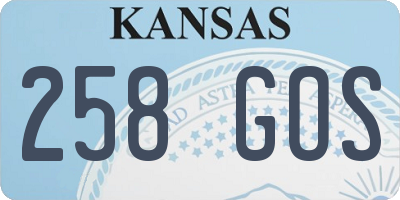 KS license plate 258GOS