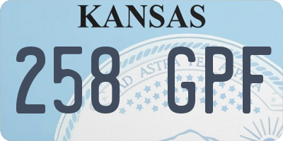 KS license plate 258GPF