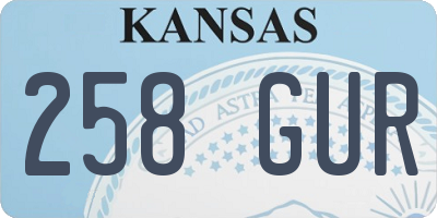 KS license plate 258GUR