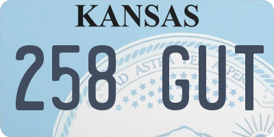 KS license plate 258GUT