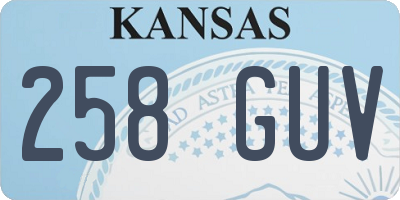 KS license plate 258GUV