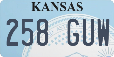 KS license plate 258GUW