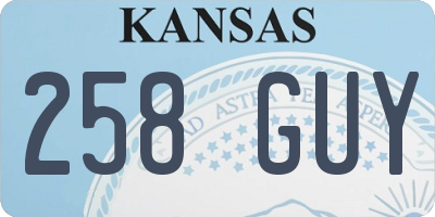 KS license plate 258GUY
