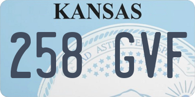 KS license plate 258GVF