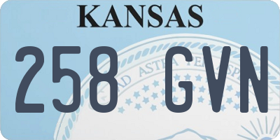 KS license plate 258GVN