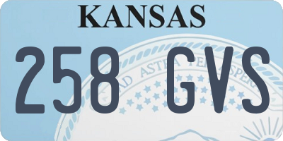 KS license plate 258GVS