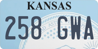KS license plate 258GWA