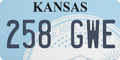 KS license plate 258GWE