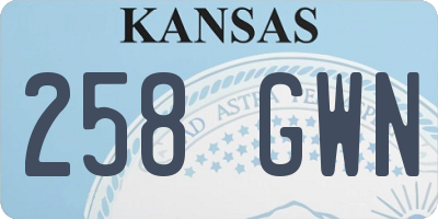 KS license plate 258GWN
