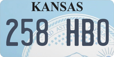 KS license plate 258HBO