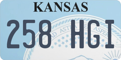 KS license plate 258HGI