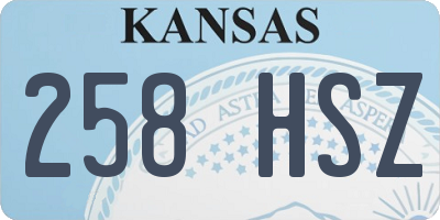 KS license plate 258HSZ