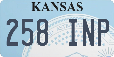 KS license plate 258INP