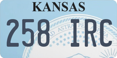 KS license plate 258IRC