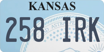 KS license plate 258IRK