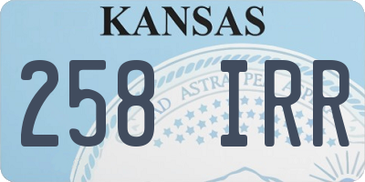 KS license plate 258IRR