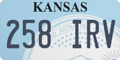 KS license plate 258IRV