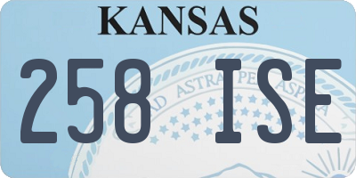 KS license plate 258ISE