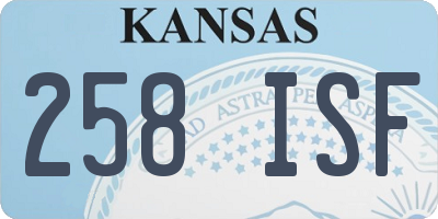 KS license plate 258ISF