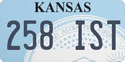KS license plate 258IST