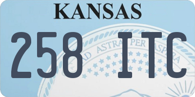 KS license plate 258ITC