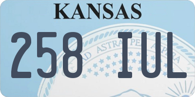 KS license plate 258IUL