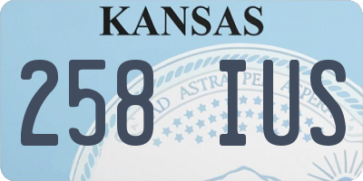 KS license plate 258IUS