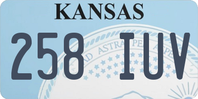KS license plate 258IUV