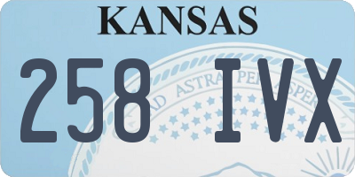 KS license plate 258IVX