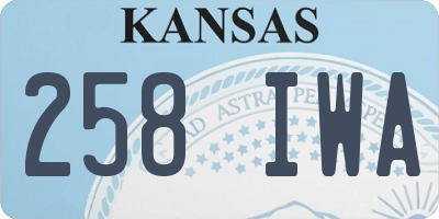KS license plate 258IWA